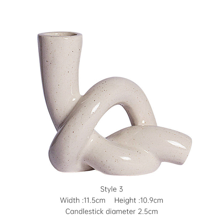 Ceramic Candle Holder for Sculptural Tabletop Decor