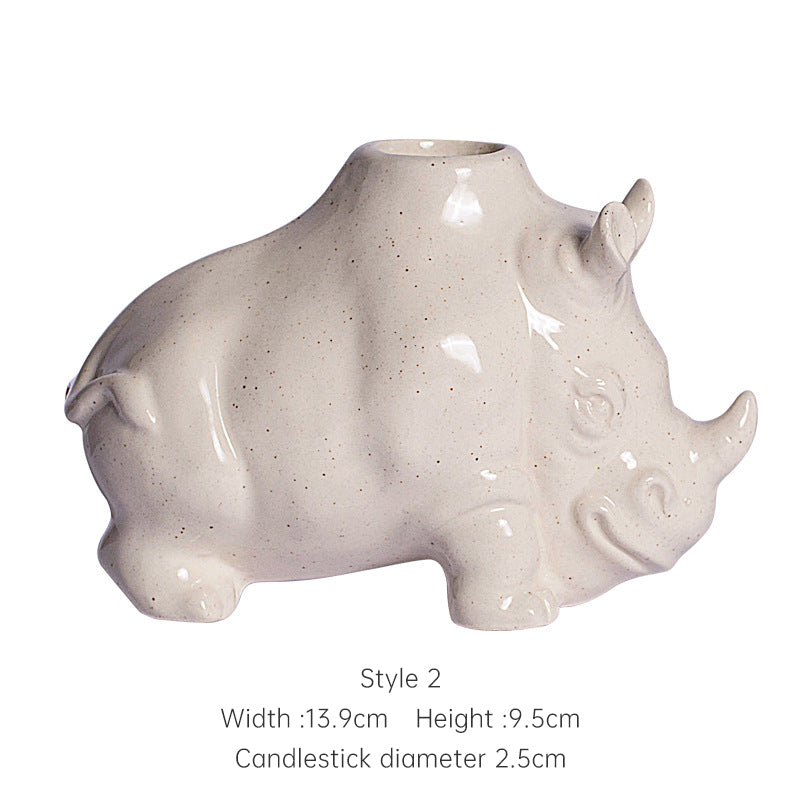 Ceramic Candle Holder for Sculptural Tabletop Decor