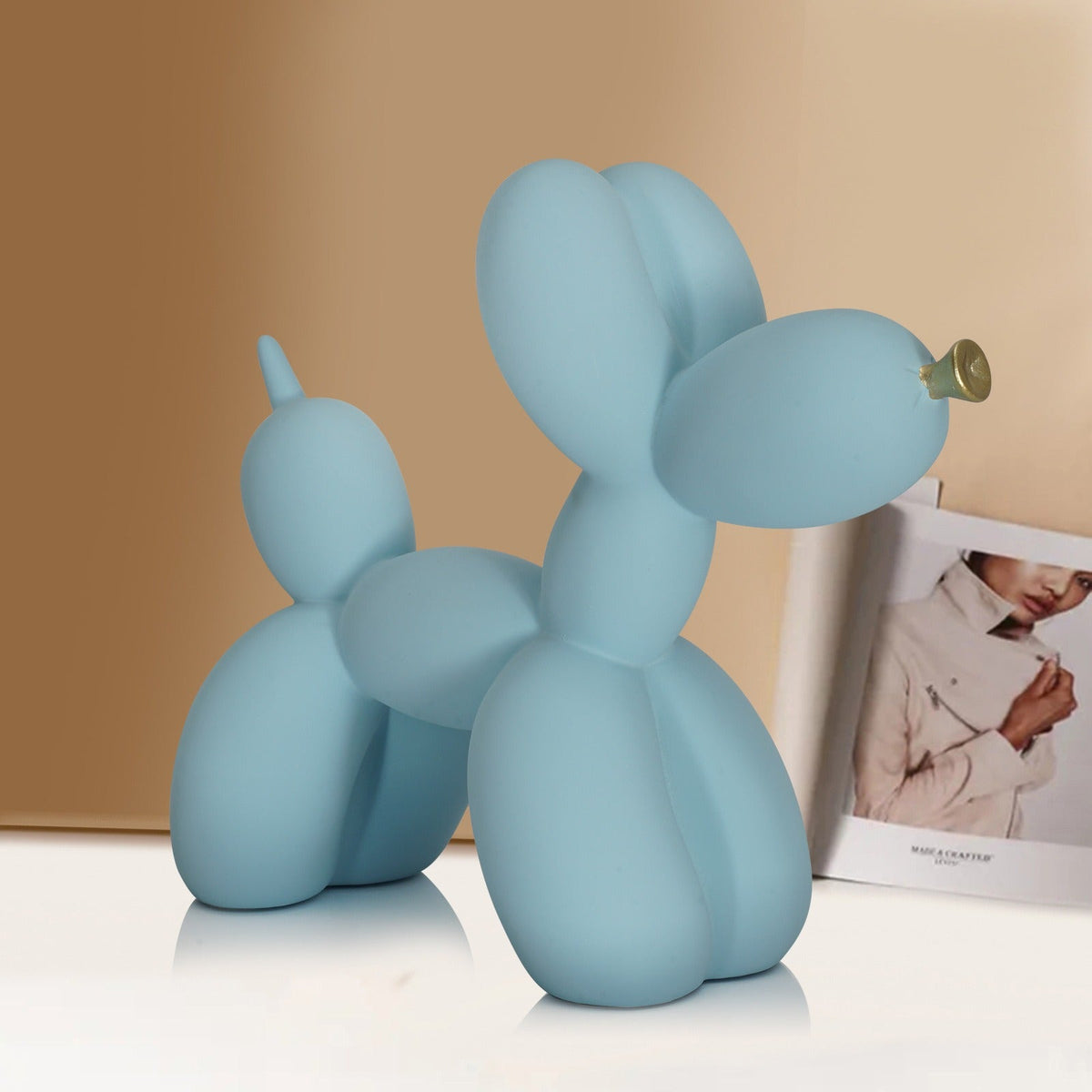 Blue Balloon Dog Sculpture for Playful Modern Decor