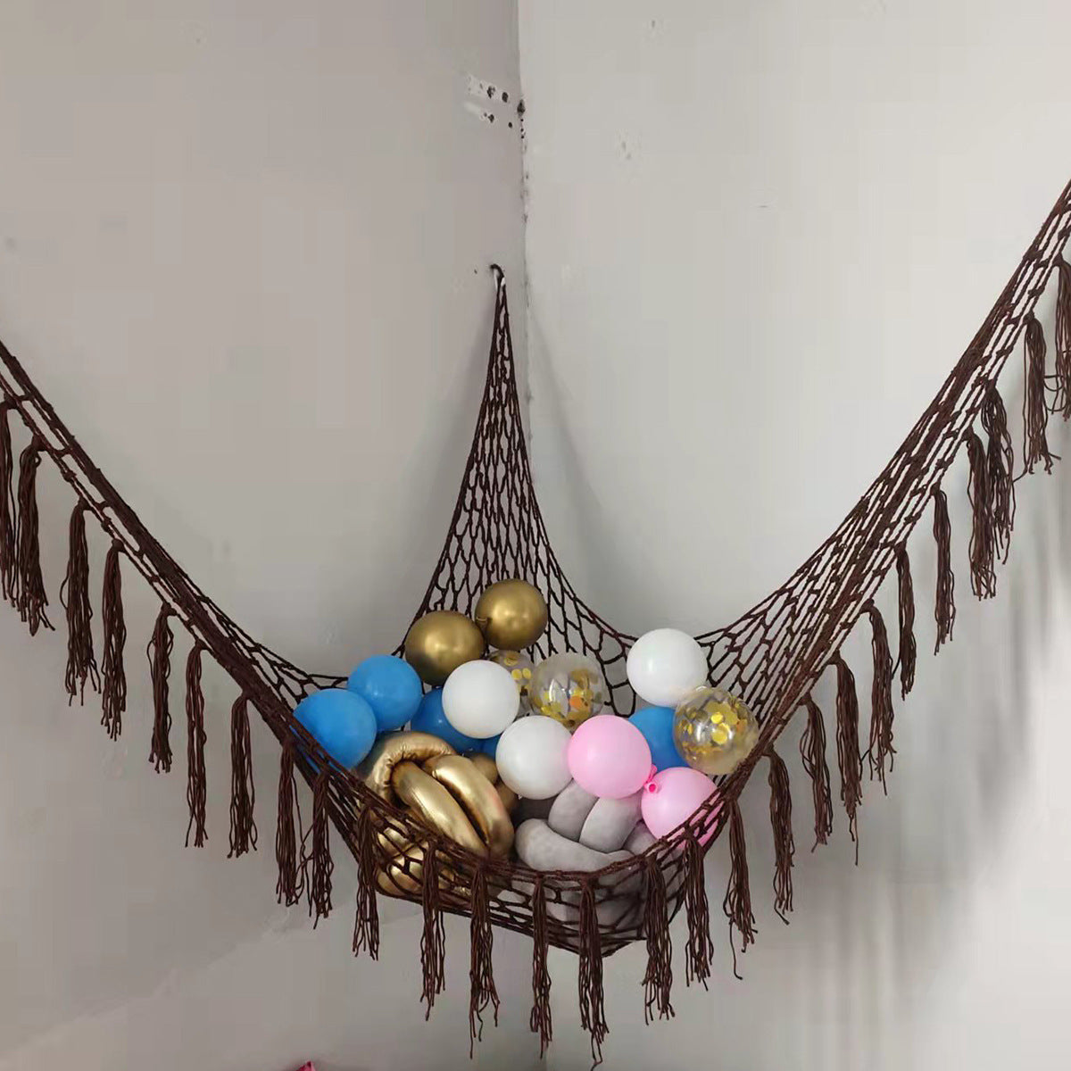 Bohemian Plush Toy Corner Storage Hammock Organizer