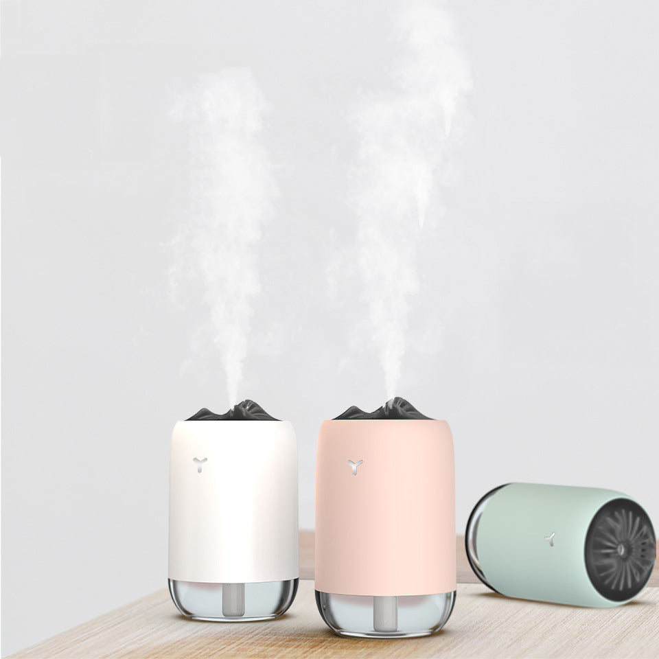Flame Mist USB Humidifier with LED Glow for Desk & Car