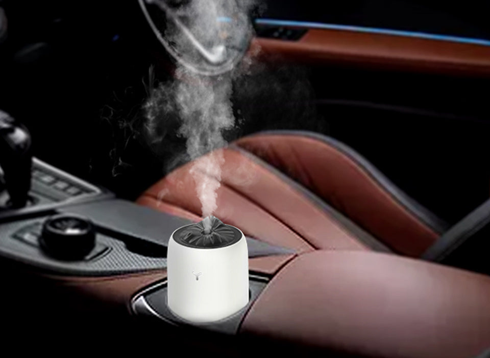 Flame Mist USB Humidifier with LED Glow for Desk & Car