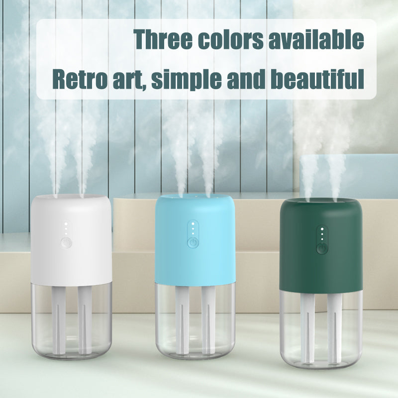 Dual Spray Portable USB Humidifier for Desk and Bedside