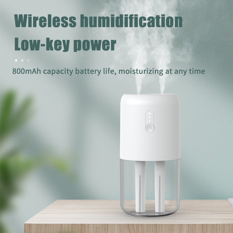 Dual Spray Portable USB Humidifier for Desk and Bedside