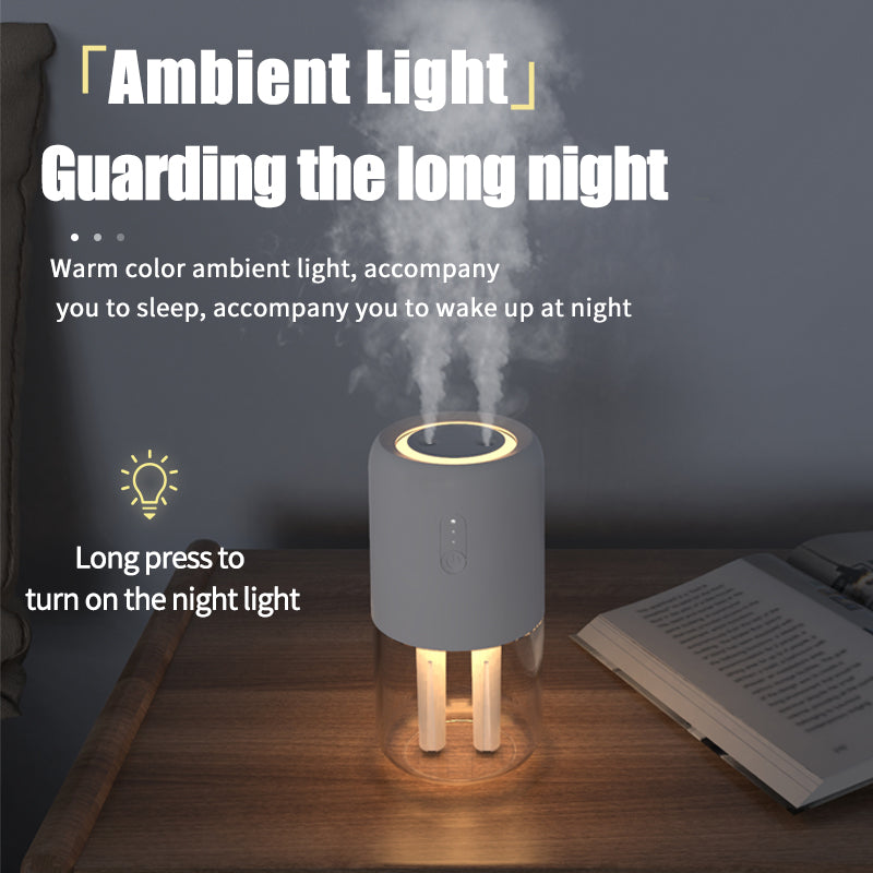 Dual Spray Portable USB Humidifier for Desk and Bedside