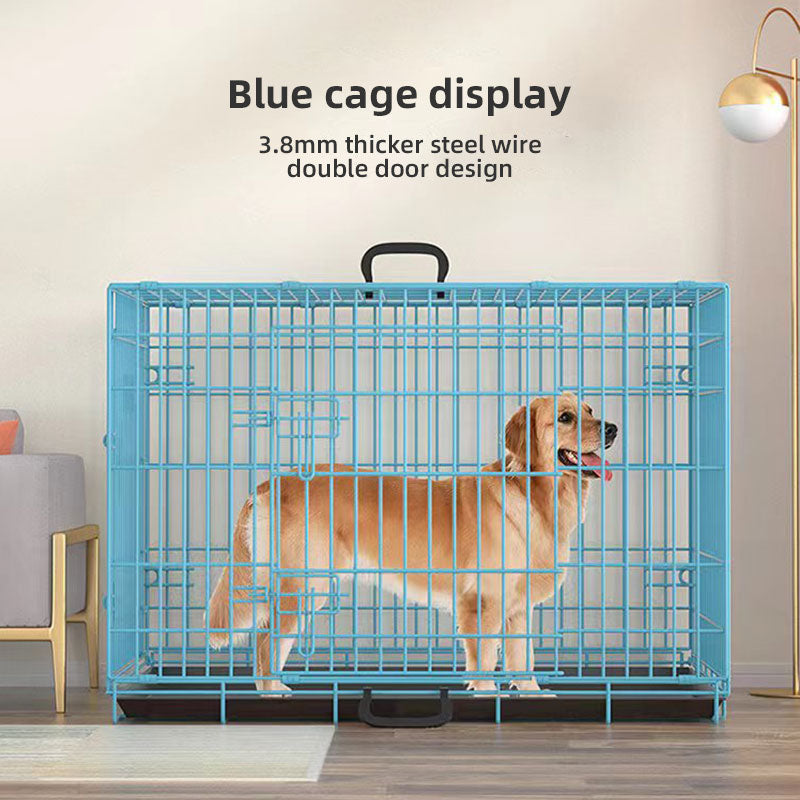 Dog Crate with Double Doors & 3.8mm Steel Wire