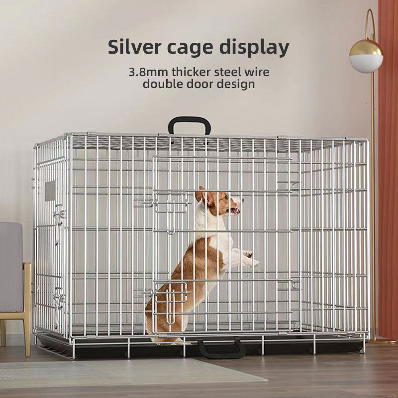Dog Crate with Double Doors & 3.8mm Steel Wire