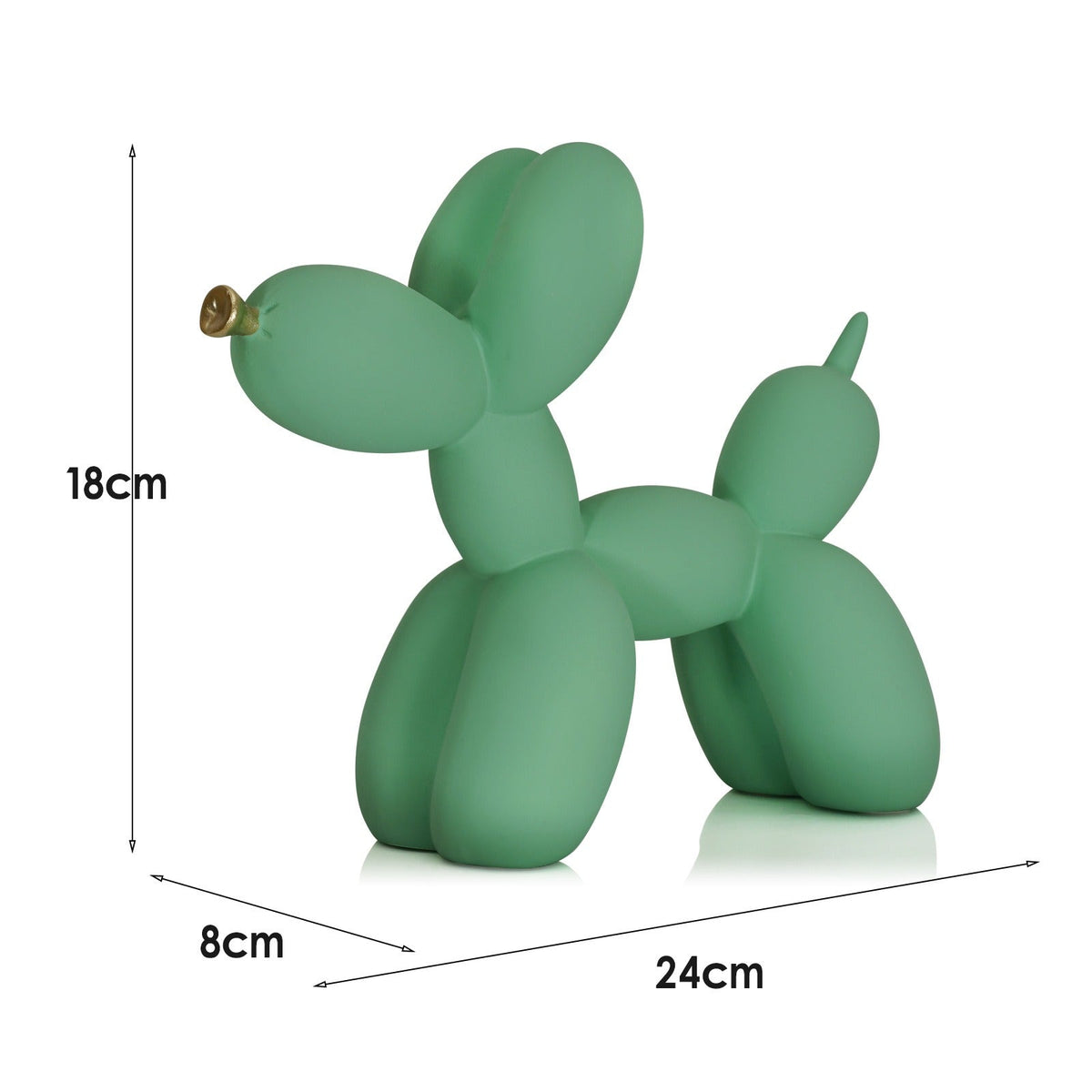 Green Balloon Dog Sculpture for Playful Modern Decor
