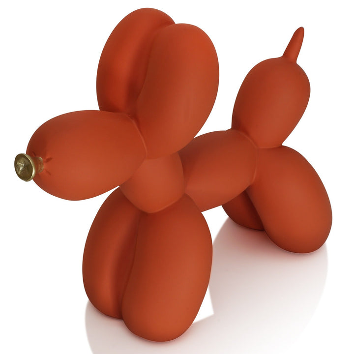 Orange Balloon Dog Sculpture for Shelf & Console Decor