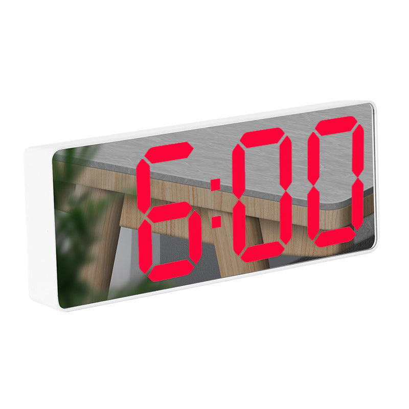 LED Alarm Clock With Mirror Display and Dual Power