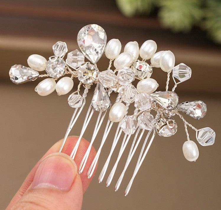Crystal Pearl Bridal Hair Comb for Wedding Updos
