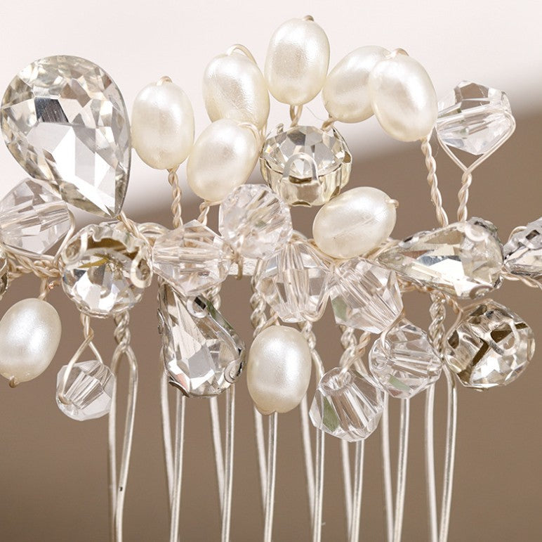 Crystal Pearl Bridal Hair Comb for Wedding Updos