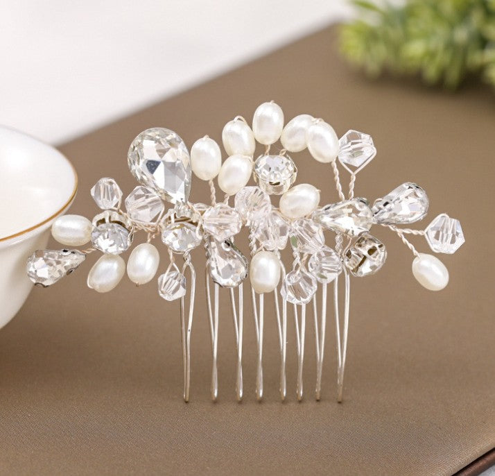 Crystal Pearl Bridal Hair Comb for Wedding Updos