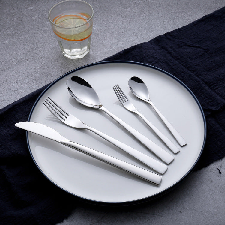 Stainless Steel Flatware Set, 5-Piece Mirror-Polished