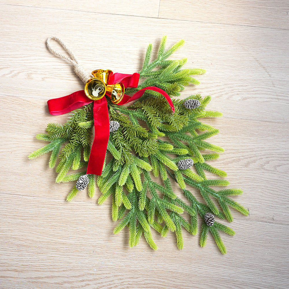 Inverted Christmas Pine Hanging Decoration with Bells