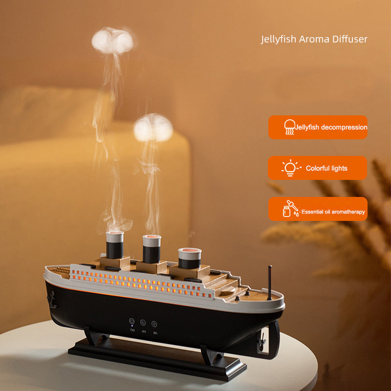 Aromatherapy Diffuser Cruise Ship With Colorful Mist