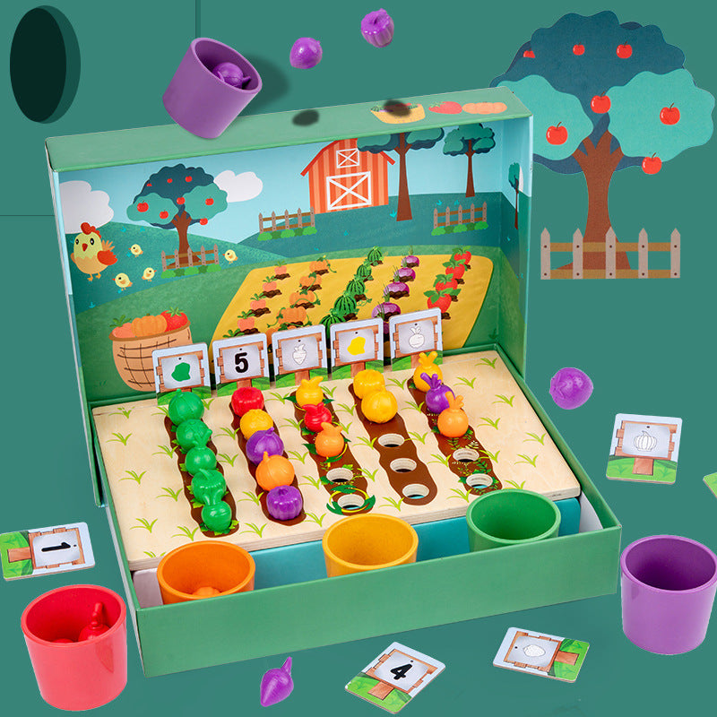 Wooden Color Sorting Farm Game for Preschool Learning