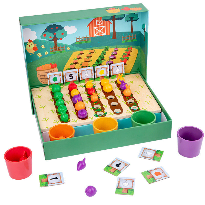 Wooden Color Sorting Farm Game for Preschool Learning