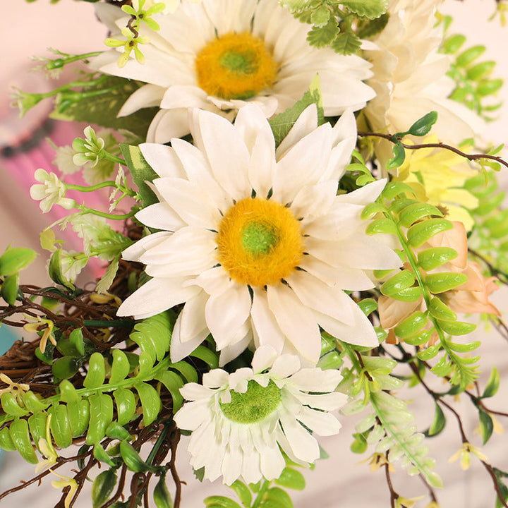 Artificial Flower Wreath for Rustic Front Door Decor