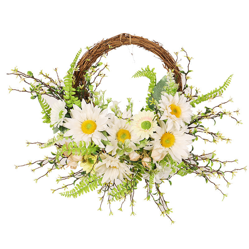 Artificial Flower Wreath for Rustic Front Door Decor