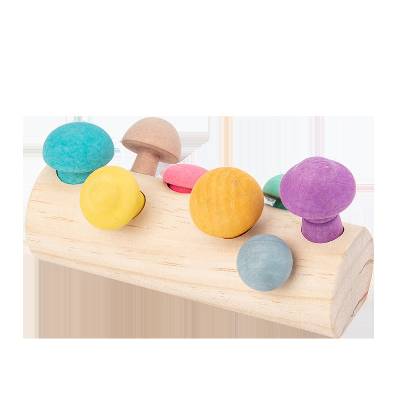 Wooden Mushroom Picking Toy for Fine Motor Skill Play