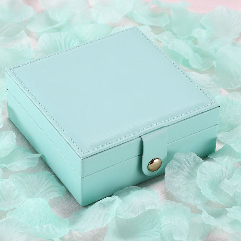 Portable Two-Layer PU Leather Jewelry Box for Travel