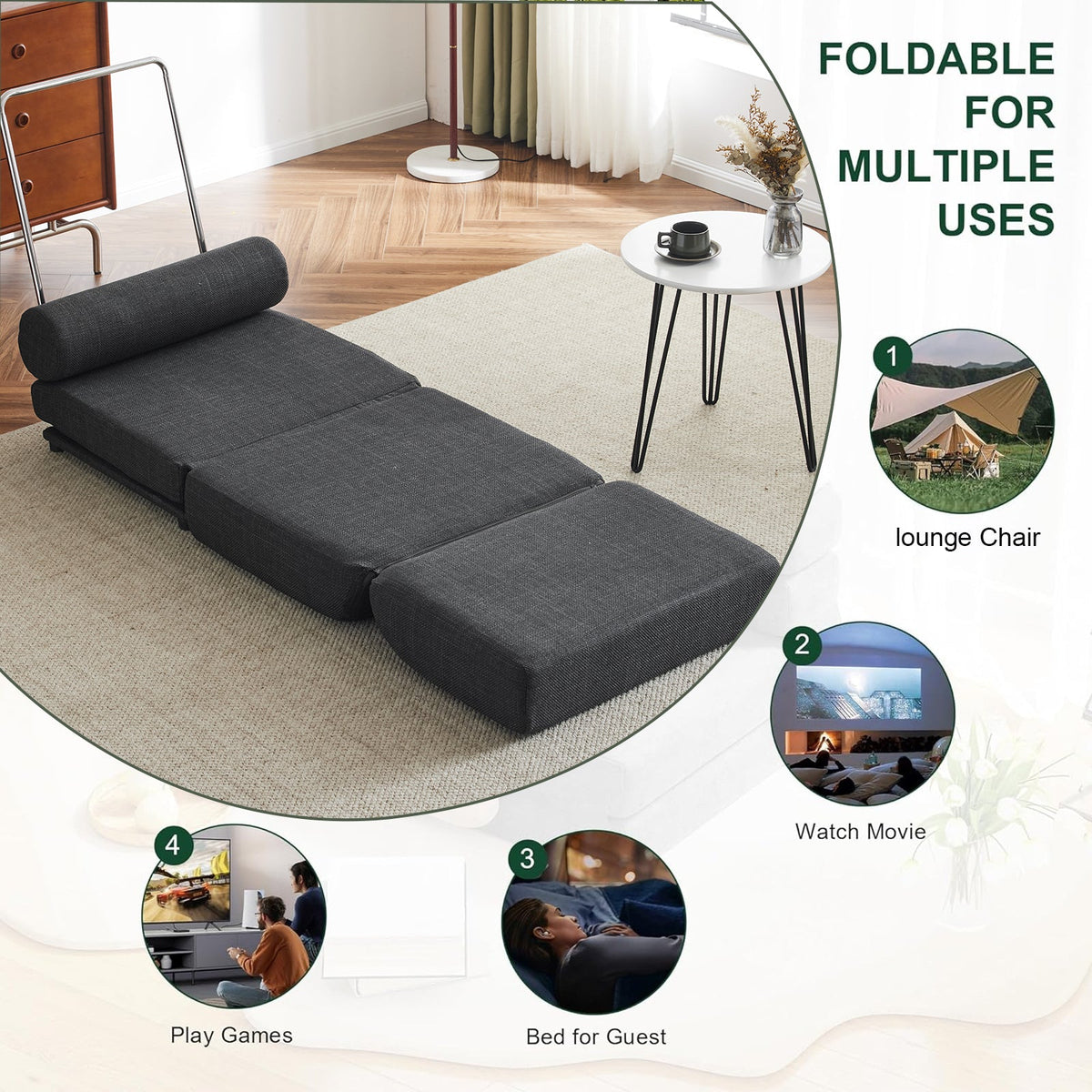 Folding Single Sofa Bed Chair for Small Spaces