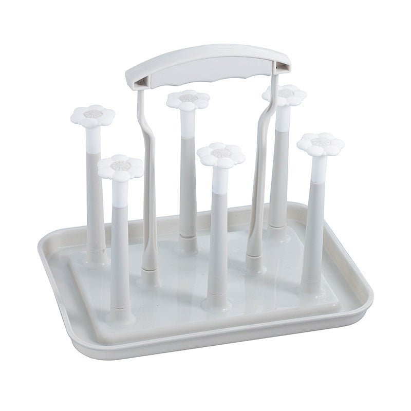Cup Drying Rack with 6 Pegs and Drip Tray