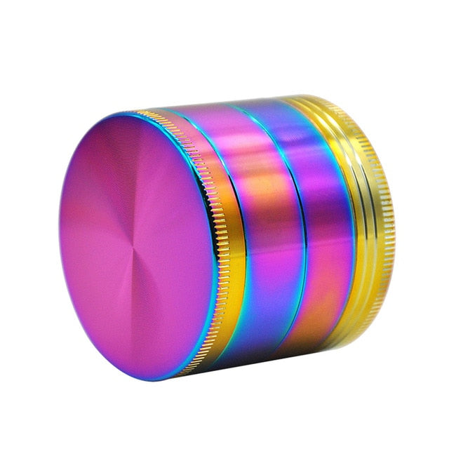 Zinc Alloy Herb Grinder 4-Layer Rainbow Dazzle Color