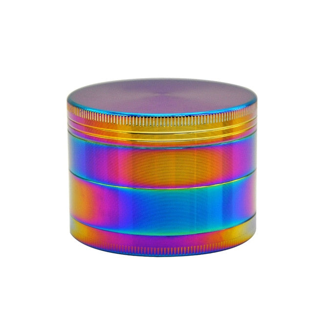 Zinc Alloy Herb Grinder 4-Layer Rainbow Dazzle Color