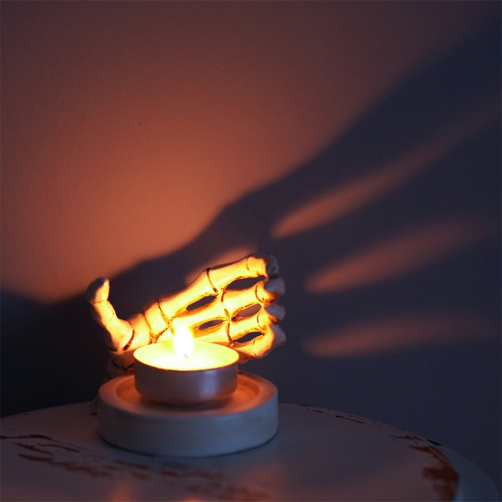 Skeleton Hand Candle Holder for Gothic Tabletop Decor