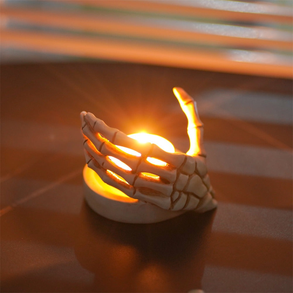 Skeleton Hand Candle Holder for Gothic Tabletop Decor