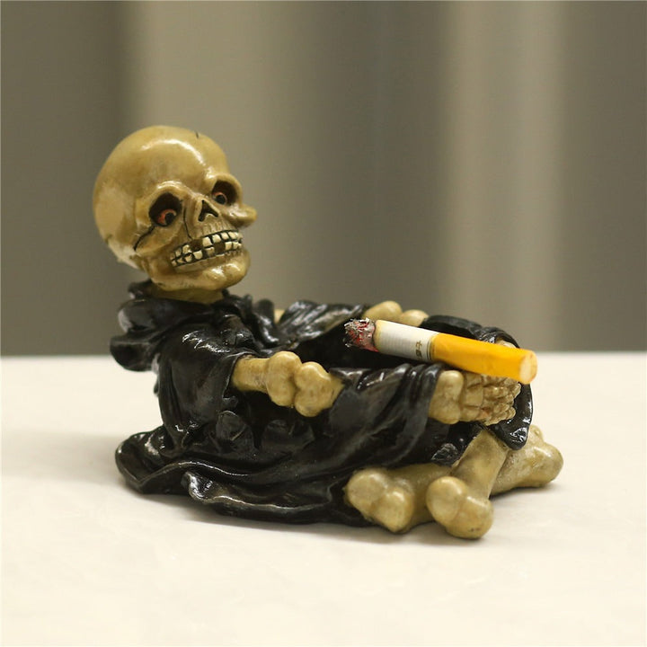 Skeleton Ashtray Candle Holder for Gothic Tabletop Decor