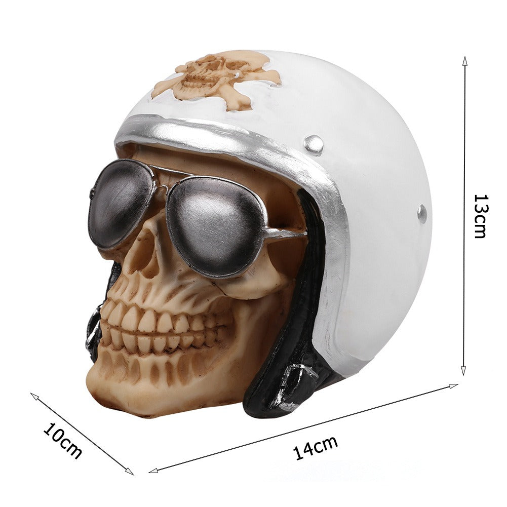 Pilot Skull Sculpture Decor for Distinctive Displays