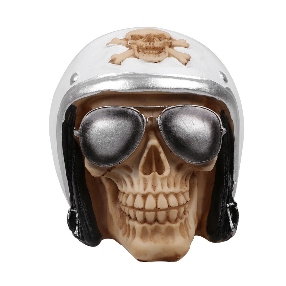 Pilot Skull Sculpture Decor for Distinctive Displays