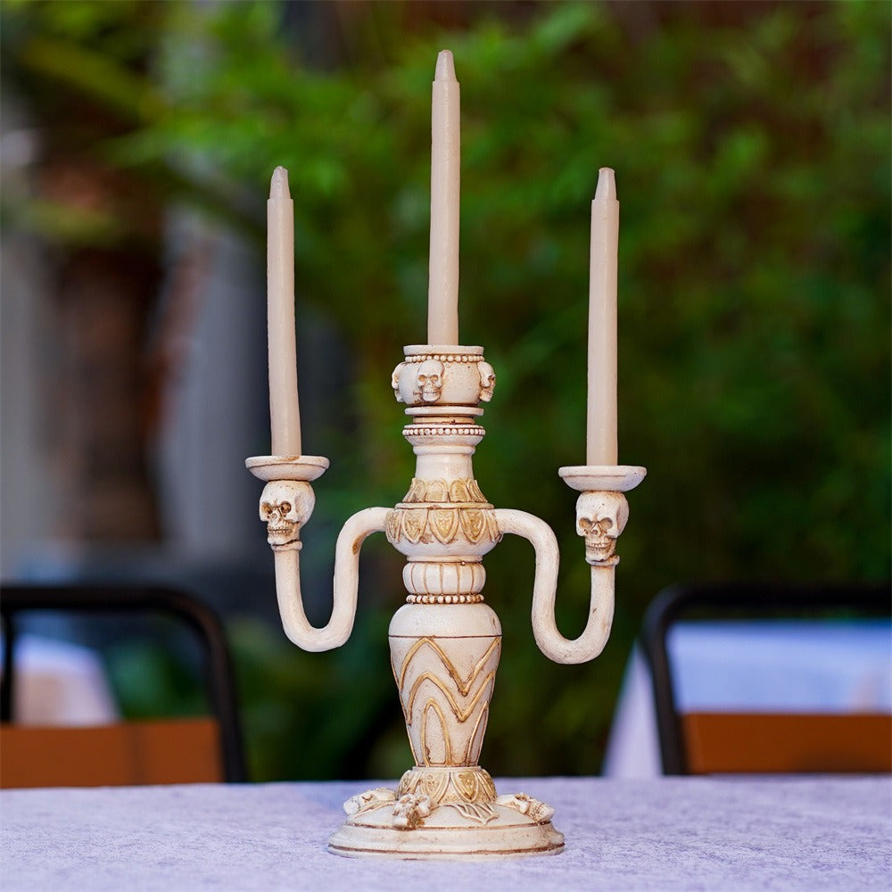 Skeleton Trident Candlestick Holder | Gothic Centerpiece