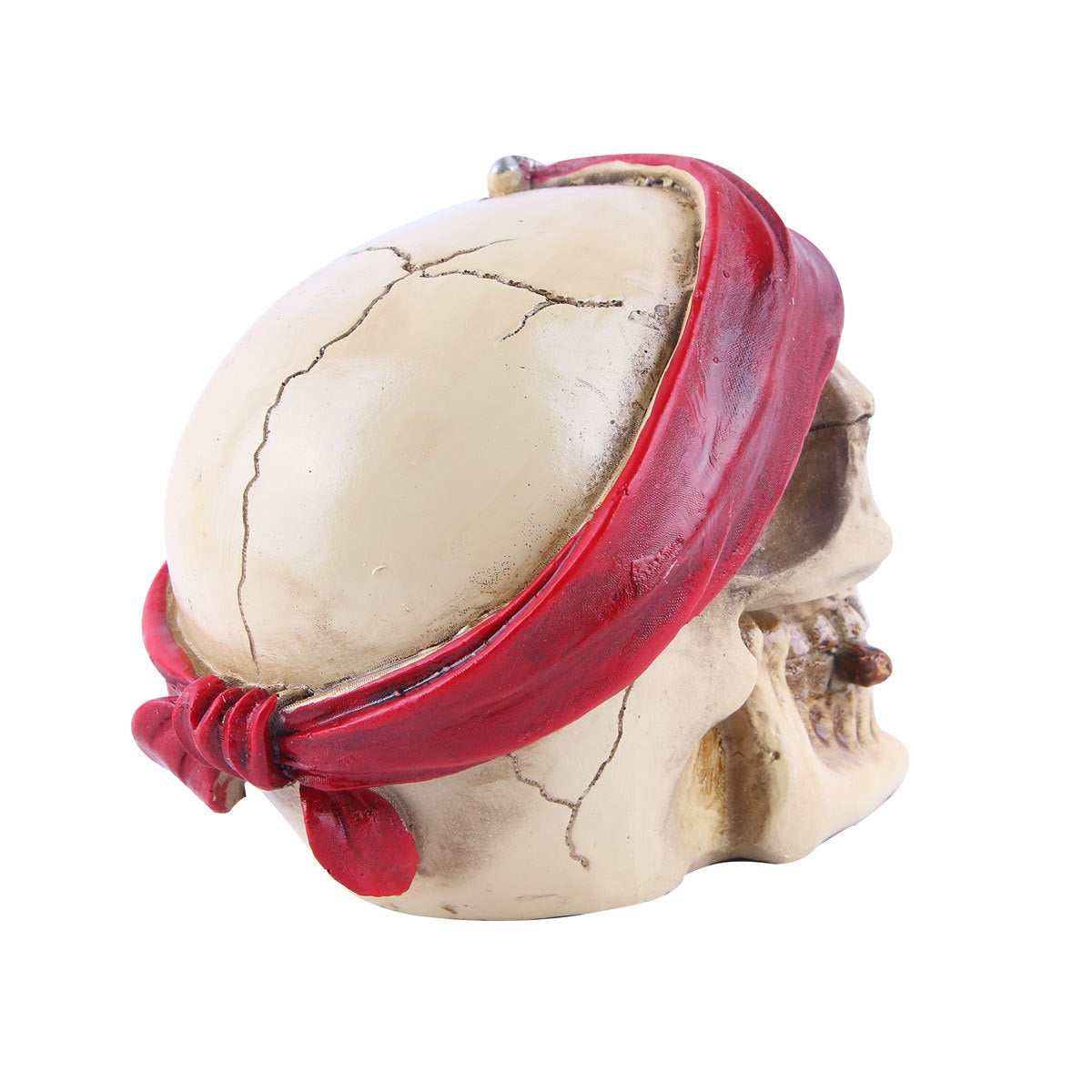 Gothic Skull Ornament with Rose, Headscarf and Hoop