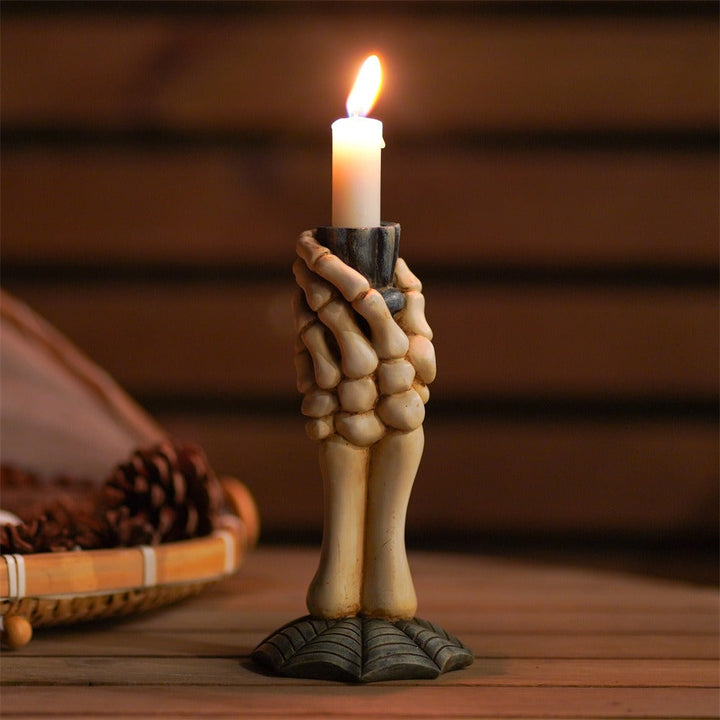 Skull Candle Holder – Gothic Taper Candle Display Accent