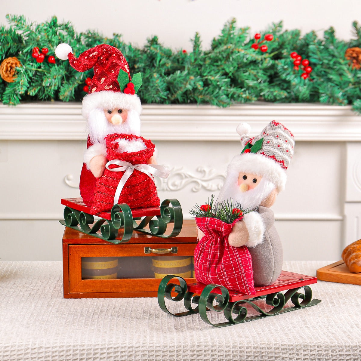 Santa Sled Christmas Decoration for Festive Displays