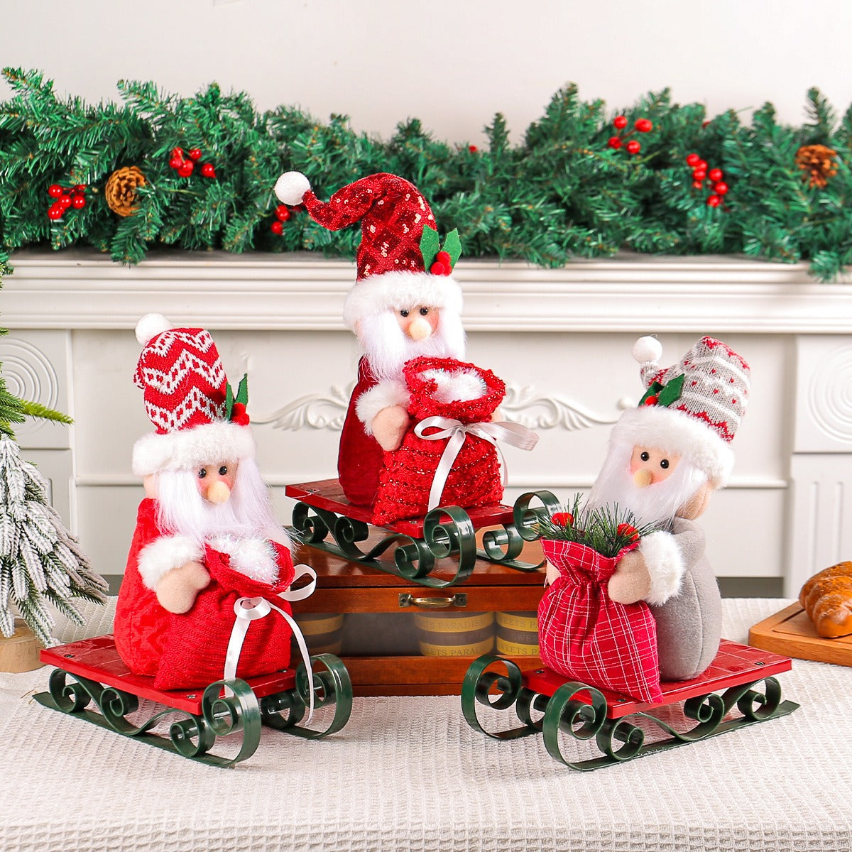 Santa Sled Christmas Decoration for Festive Displays