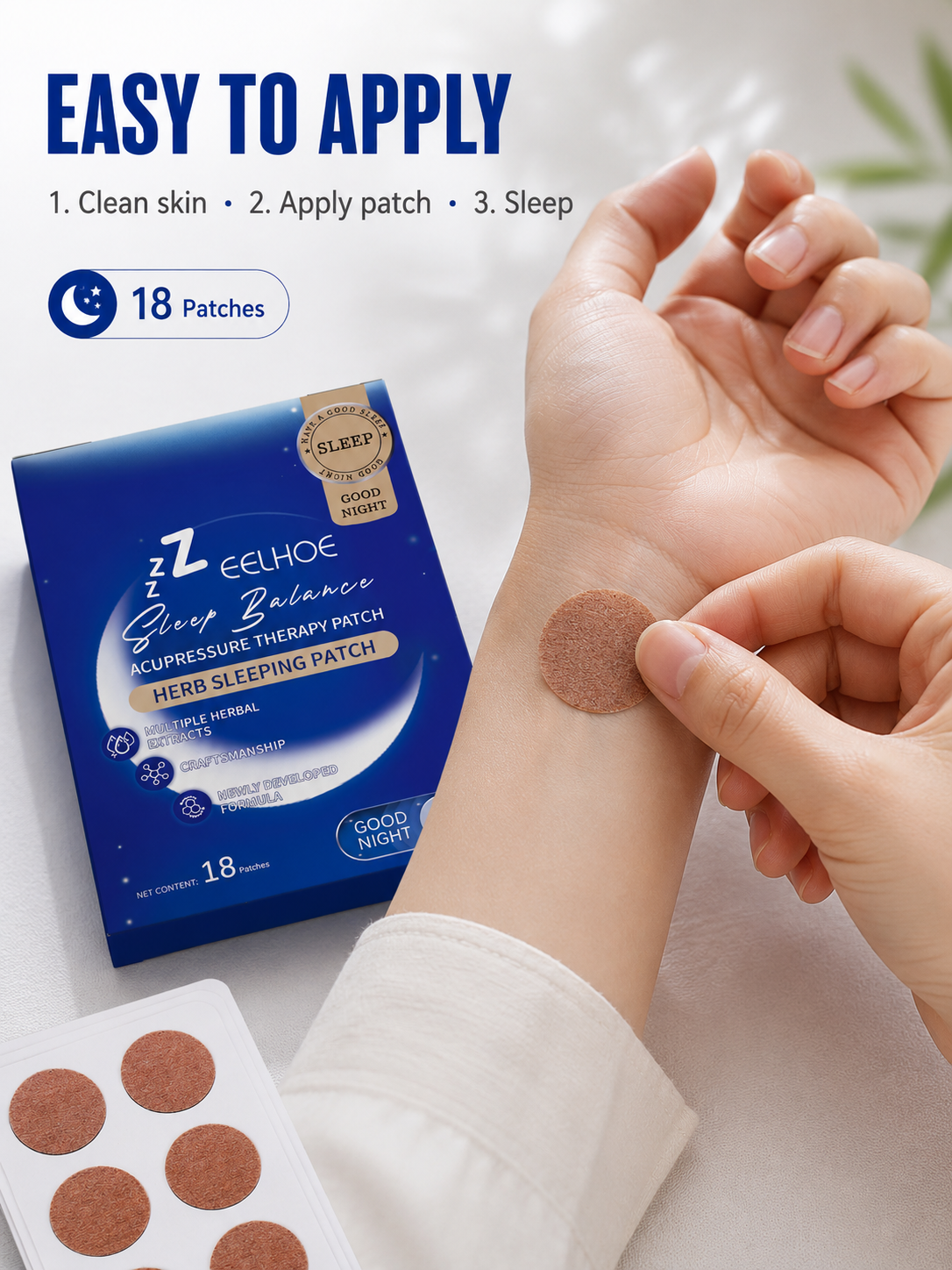 Sleep Patches – Herbal Acupressure for Deep, Restful Sleep