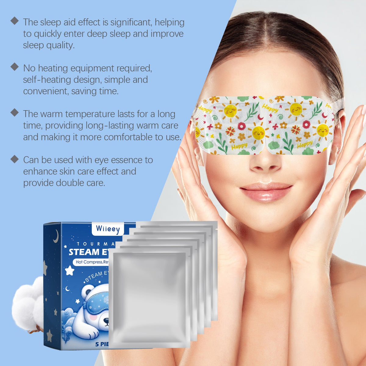 Self-Heating Steam Eye Mask for Tired Eyes at Night