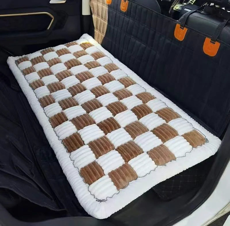 Dog Car Seat Cover Bed for Plush Rear-Seat Comfort