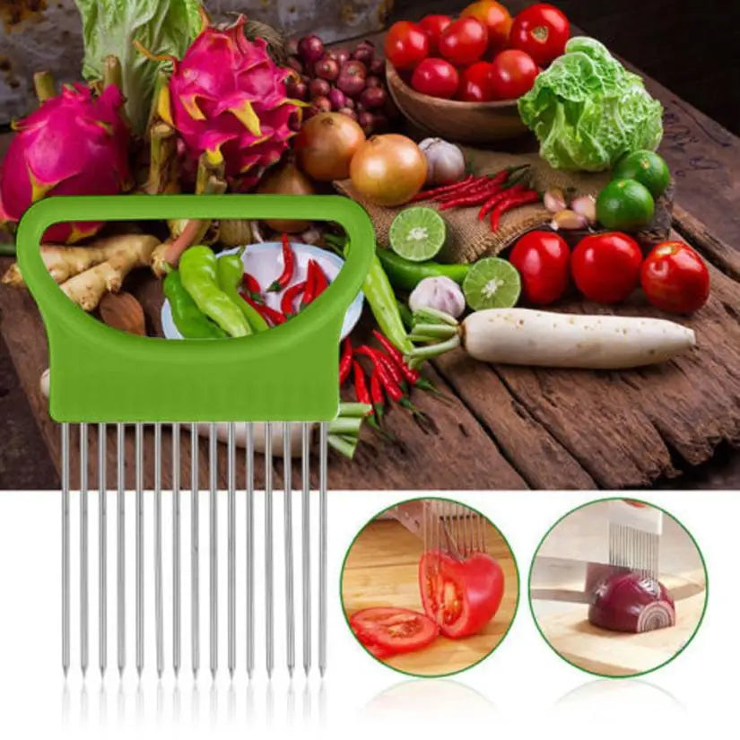Onion & Tomato Slicer Guide With Steel Prong Holder