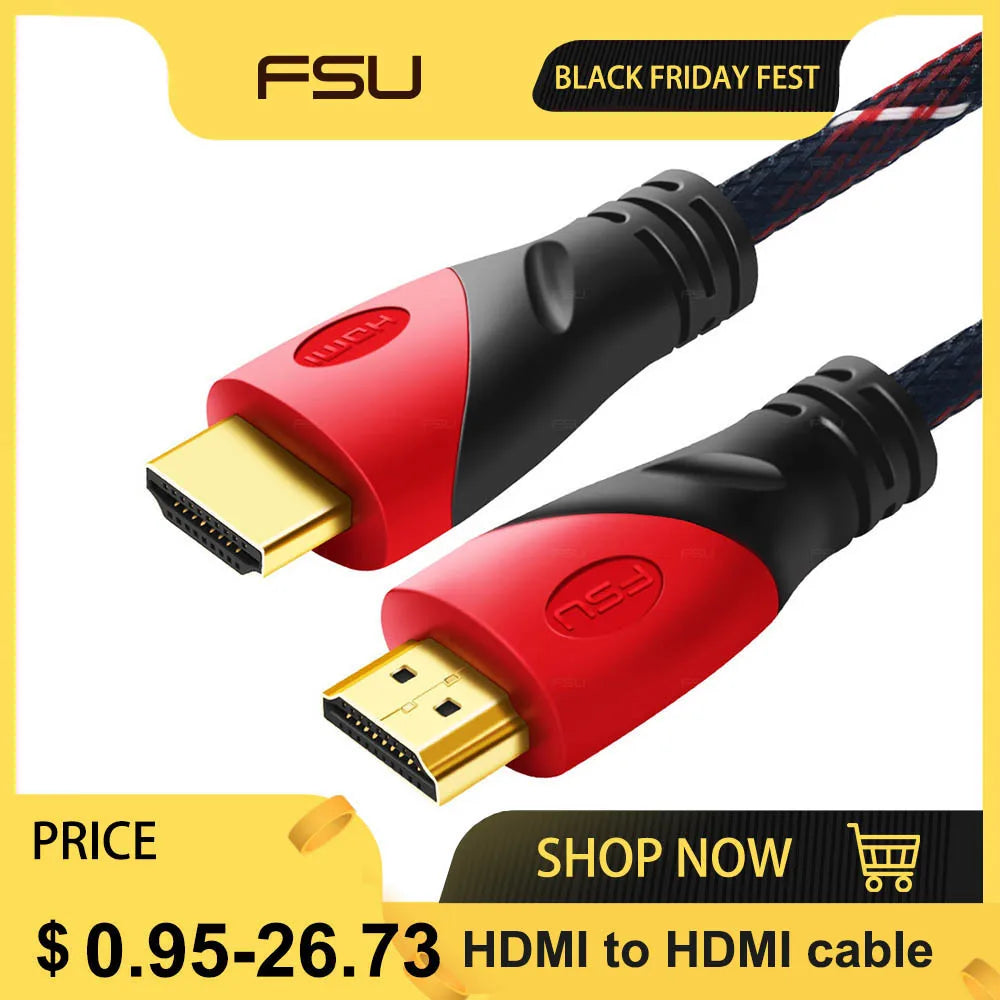 Gold Plated HDMI Cable 1080P with Ethernet, 0.5m-15m