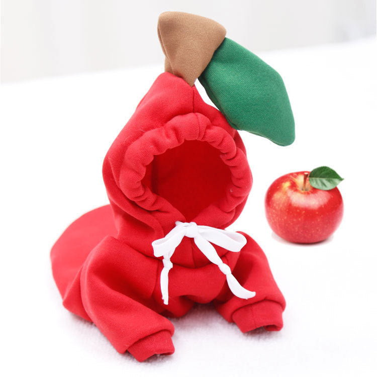 Small & Medium Pet Fleece Sweatshirt With Fruit Hood