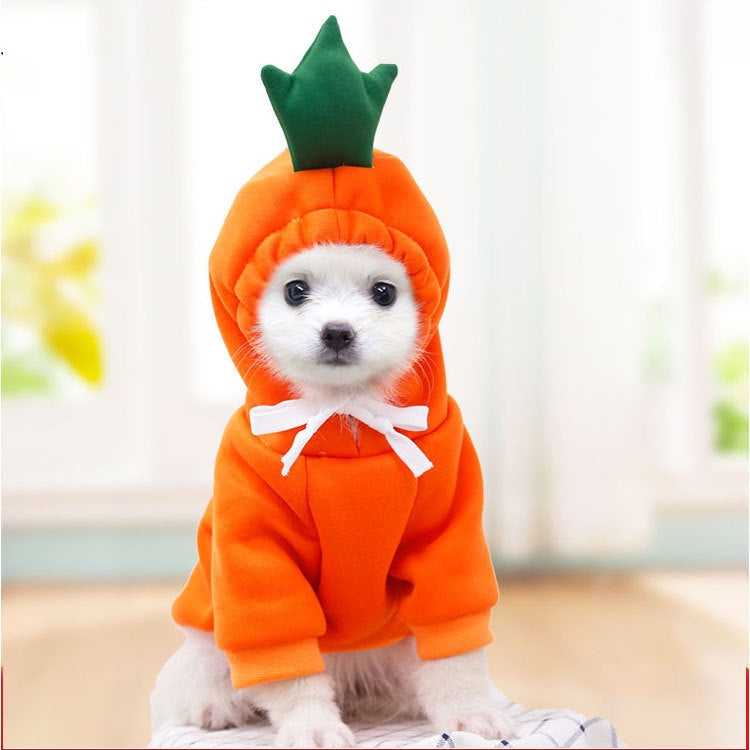 Small & Medium Pet Fleece Sweatshirt With Fruit Hood