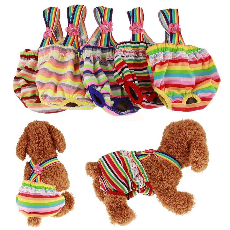 Small Dog Heat Panties: Cotton Sanitary Pants with Straps