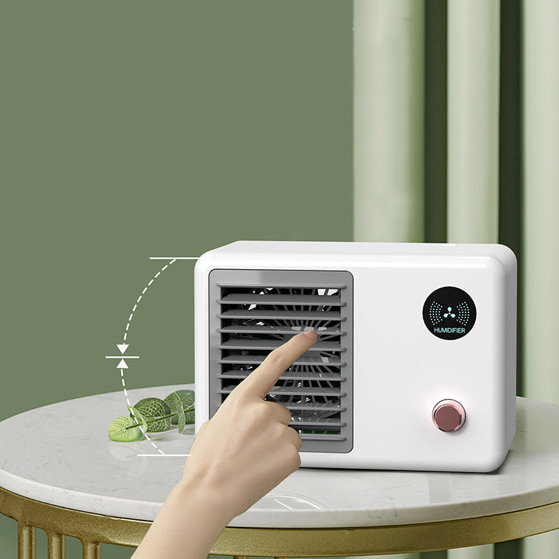 Desk Spray Cooling Fan with Humidifier and LED