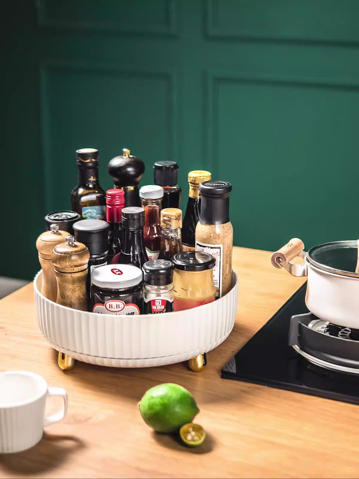 Rotating Storage Tray for Easy Countertop Organization